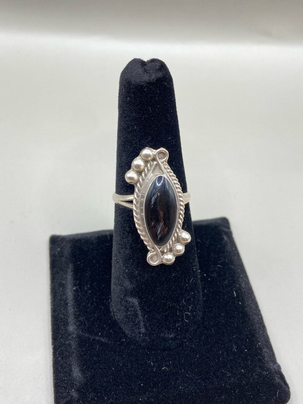 Vintage Mexico Sterling Silver Black Onyx Ring